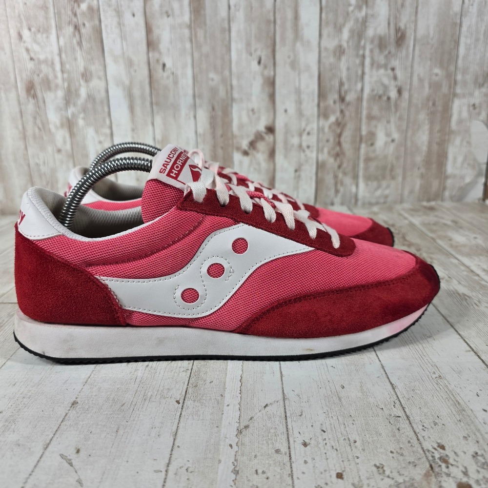 Saucony Hornet Womens Pink Red Suede Mesh Retro Sneakers S60538-6 Size 11
